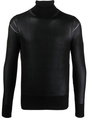 SAPIO roll-neck distressed jumper - Black