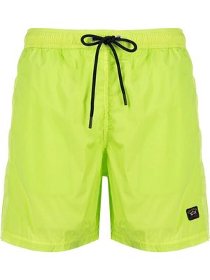Paul & Shark logo-patch drawstring-waist swim shorts - Green