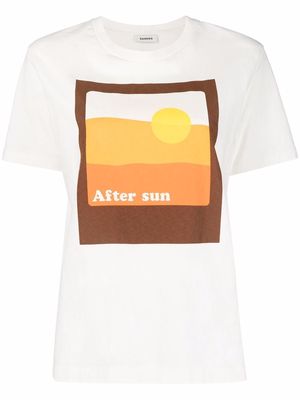 SANDRO abstract-print T-shirt - White