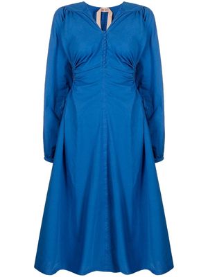 Nº21 V-neck gathered-detail dress - Blue