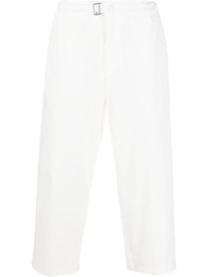 Costumein belted-waist cropped trousers - White