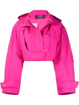 Jacquemus cropped cotton-blend jacket - Pink