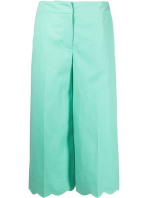 Moschino high-waist cropped trousers - Green