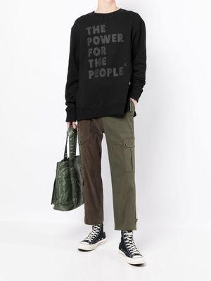 The Power for the People logo-print detail sweatshirt - Black