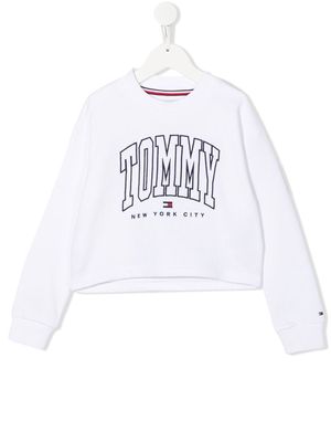 Tommy Hilfiger Junior embroidered-logo sweatshirt - White