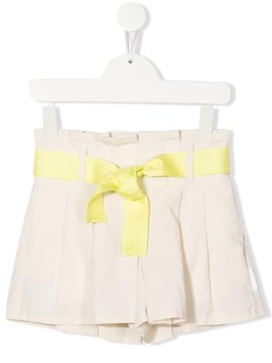 Moncler Enfant pleated bow-detail shorts - Neutrals