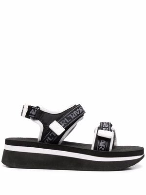 Karl Lagerfeld Velocita touch-strap wedge sandals - Black