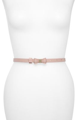 TED BAKER LONDON Bow Tie Leather Belt in Dusky Pink