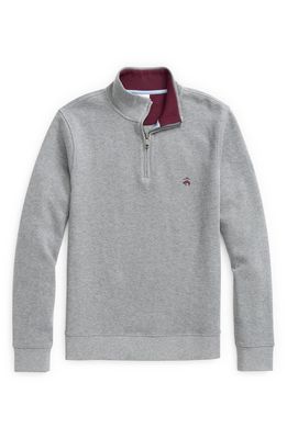 Brooks Brothers French Rib Quarter Zip Pullover in Grayheather