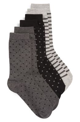 NORDSTROM Kids' Assorted 3-Pack Dress Socks in Neutral Pack