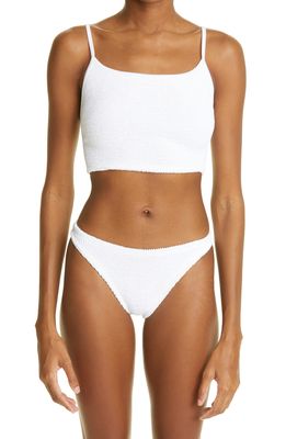 Hunza G Crinkle Two-Piece Swimsuit in White