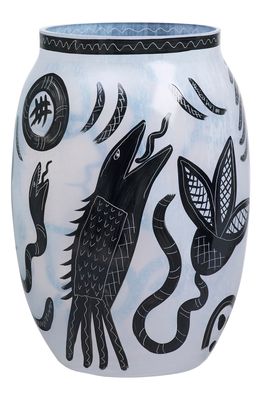 Kosta Boda Caramba Vase in White/Black