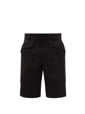 Burberry - Strap-trim Wool Shorts - Mens - Black