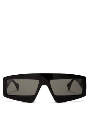 Gucci - Logo-embellished Acetate Sunglasses - Womens - Black