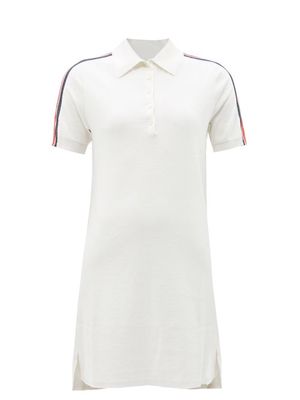 Thom Browne - Tricolour-stripe Silk-blend Jersey Polo Dress - Womens - White