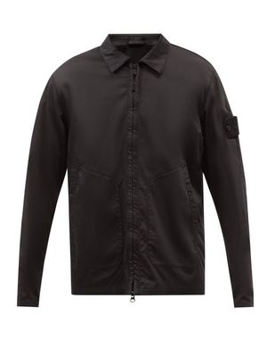 Stone Island - Ghost Zip-up Cotton-blend Overshirt Jacket - Mens - Black