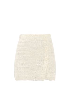 Acne Studios - Kelroy Knitted Cotton-blend Mini Skirt - Womens - Cream