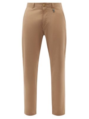 Burberry - Tb-charm Wool-blend Tailored Trousers - Mens - Camel