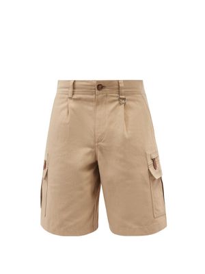 Burberry - Logo-embroidered Cotton-blend Shorts - Mens - Camel