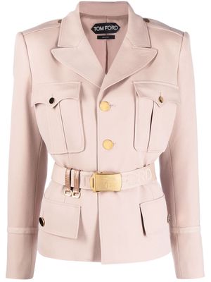 TOM FORD single-breasted belted blazer - Neutrals