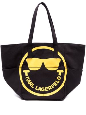 Karl Lagerfeld x SmileyWorld® logo-print tote bag - Black