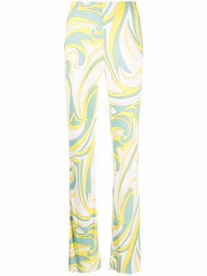 Emilio Pucci Nuages-print straight-leg trousers - Green