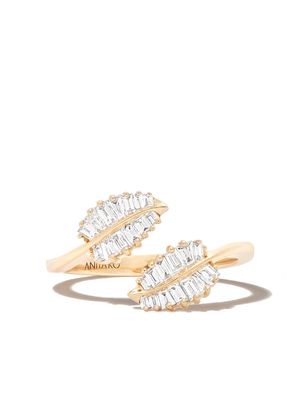 Anita Ko 18kt yellow gold Palm Leaf diamond ring