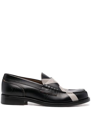 college slip-on leather loafers - Black