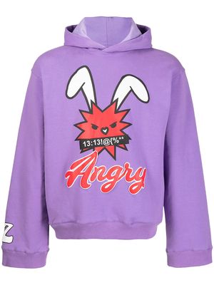 Natasha Zinko graphic-print pullover hoodie - Purple
