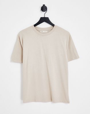 Pull & Bear oversized t-shirt in stone-Neutral