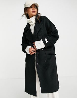 Gianni Feraud oversized slouchy coat in black