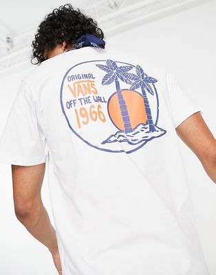 Vans palm island back print t-shirt in white