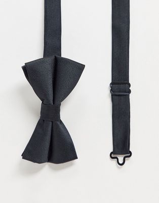 ASOS DESIGN satin bow tie in black