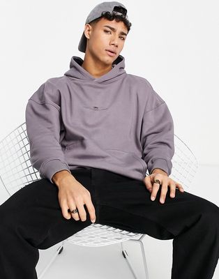Good For Nothing oversized hoodie in slate gray with logo chest print