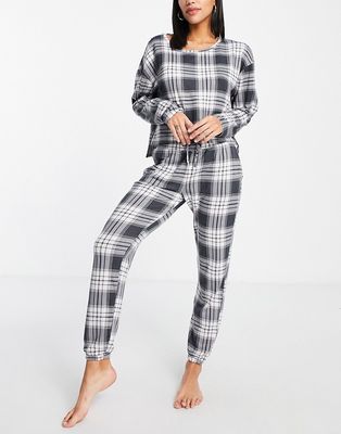 Gilly Hicks plaid pajama bottoms - part of a set-Black
