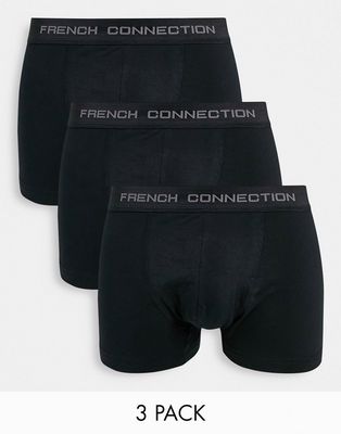 French Connection 3 pack boxers in black
