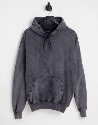 Criminal Damage acid wash hoodie in black - part of a set