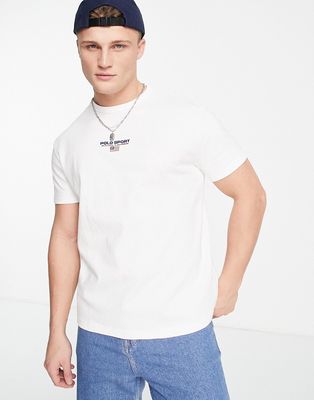 Polo Ralph Lauren Sports capsule central logo t-shirt classic fit in white