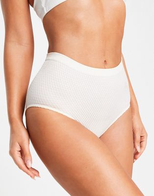 & Other Stories recycled polyamide waffle briefs in off white