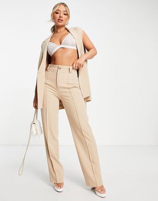 Aria Cove tailored pant in camel - part of a set-Neutral