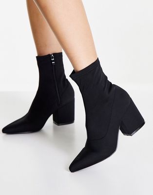 RAID Kinley mid heel sock boots in black
