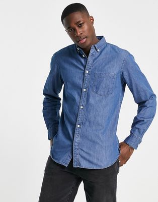 French Connection denim shirt in mid wash blue