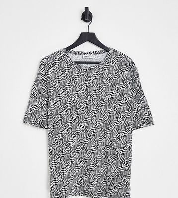 Noisy May Curve exclusive oversized t-shirt in checkerboard - part of a set-Multi