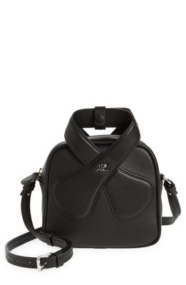 Courreges Leather Loop Top Handle Bag in Black