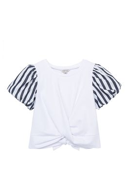 Habitual Kids' Puff Sleeve Crop Top in White
