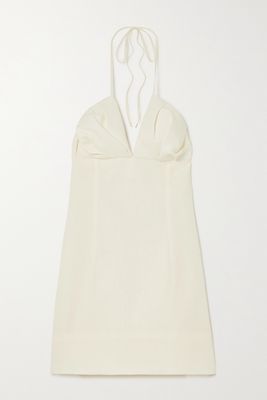 Jacquemus - Bambino Linen Halterneck Mini Dress - Off-white