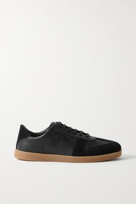 Khaite - Walker Suede-trimmed Leather Sneakers - Black