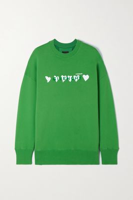 Givenchy - Flocked Printed Cotton-jersey Sweatshirt - Green