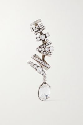 Alexander McQueen - Silver-tone Crystal Single Earring - one size