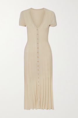 Jacquemus - Dolcedo Ribbed Cotton-blend Maxi Dress - Off-white